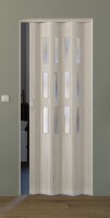 Falttür Luciana eiche weiß in 3D-Optik, mit 3 Fensterreihen, B 88,5 x H 202 cm