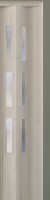 Falttür Luciana eiche weiß in 3D-Optik, mit 3 Fensterreihen, B 88,5 x H 202 cm