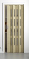 Falttür Elvari, 3D-Optik wildeiche natur gebleicht, mit 4 Fensterreihen Cristall, B 87,0 x H 202 cm