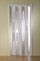 Falttür nach Maß, Luciana, weiß, 3 Fensterreihen Breite 104 cm