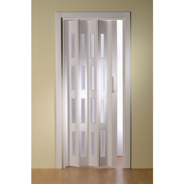 Falttür nach Maß, Luciana, weiß, 4 Fensterreihen Breite 181,5 cm