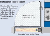 MARLEY Falttür President, (037004) Volllamelle, esche weiss mit Schloss BxH 86x205 cm