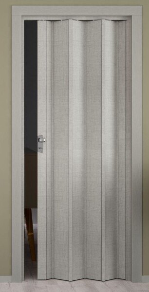 Falttür, Höhe nach Maß, Elvari, 3D-Optik grau, Volllamelle, mit Schloss, Breite 112 cm